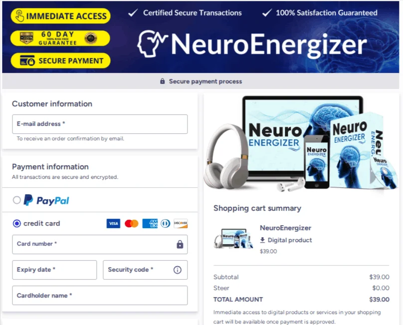 Neuro Energizer - Checkout Page